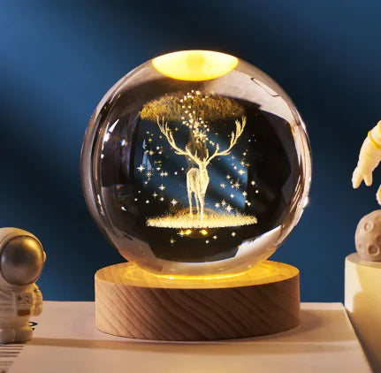 Luminous Galaxy Crystal Lamp